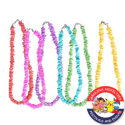 16" NEON COLOR PUKA SHELL NECKLACE