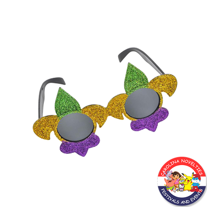 MARDI GRAS FLEUR DE LIS GLITTER SUNGLASSES