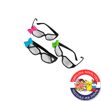 BLACK NERD GLASSES WITH BOW 