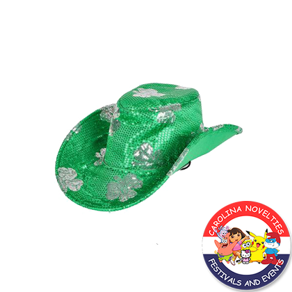 ST PATRICK'S DAY SHAMROCK SEQUIN COWBOY HAT